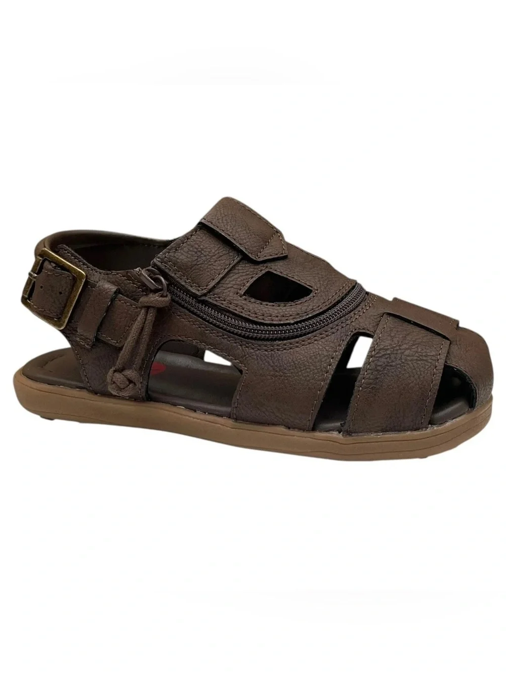 BILLY Kids Brown Closed-Toe Fisherman Sandals 7